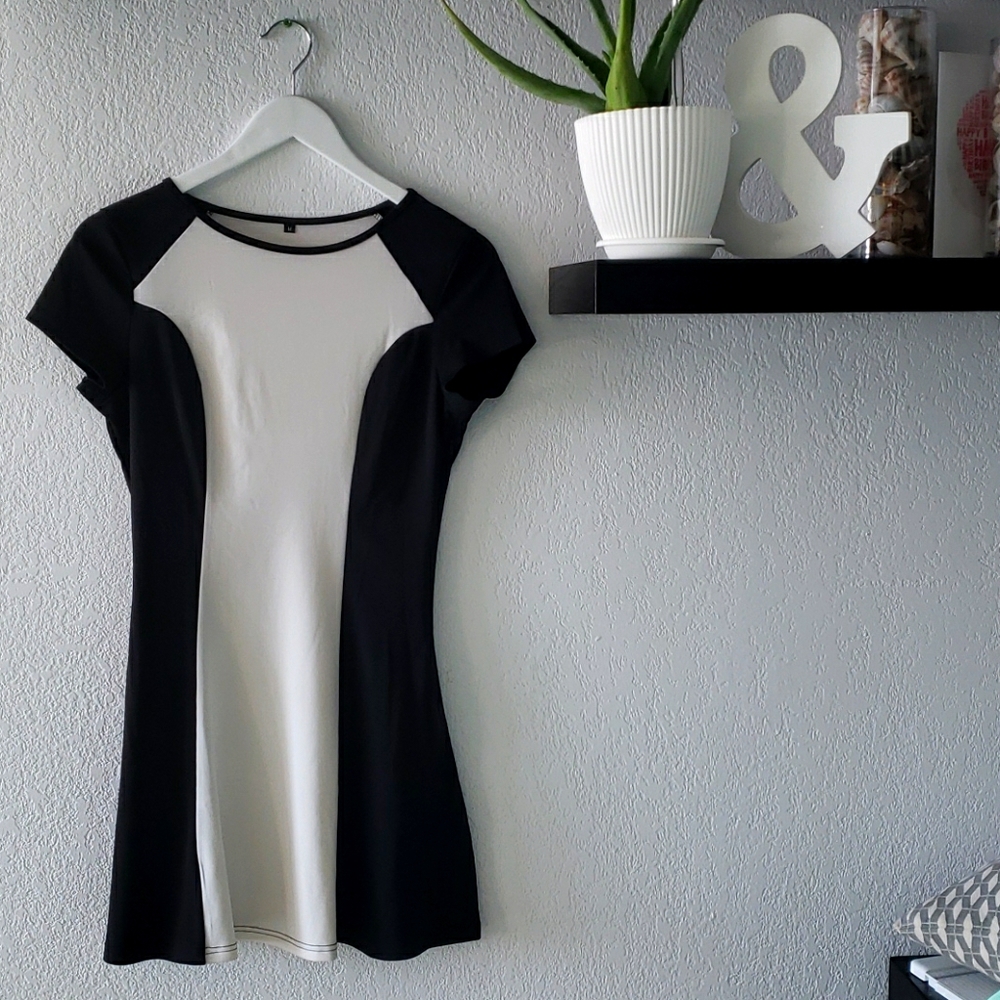 Retro Black and White Dress
